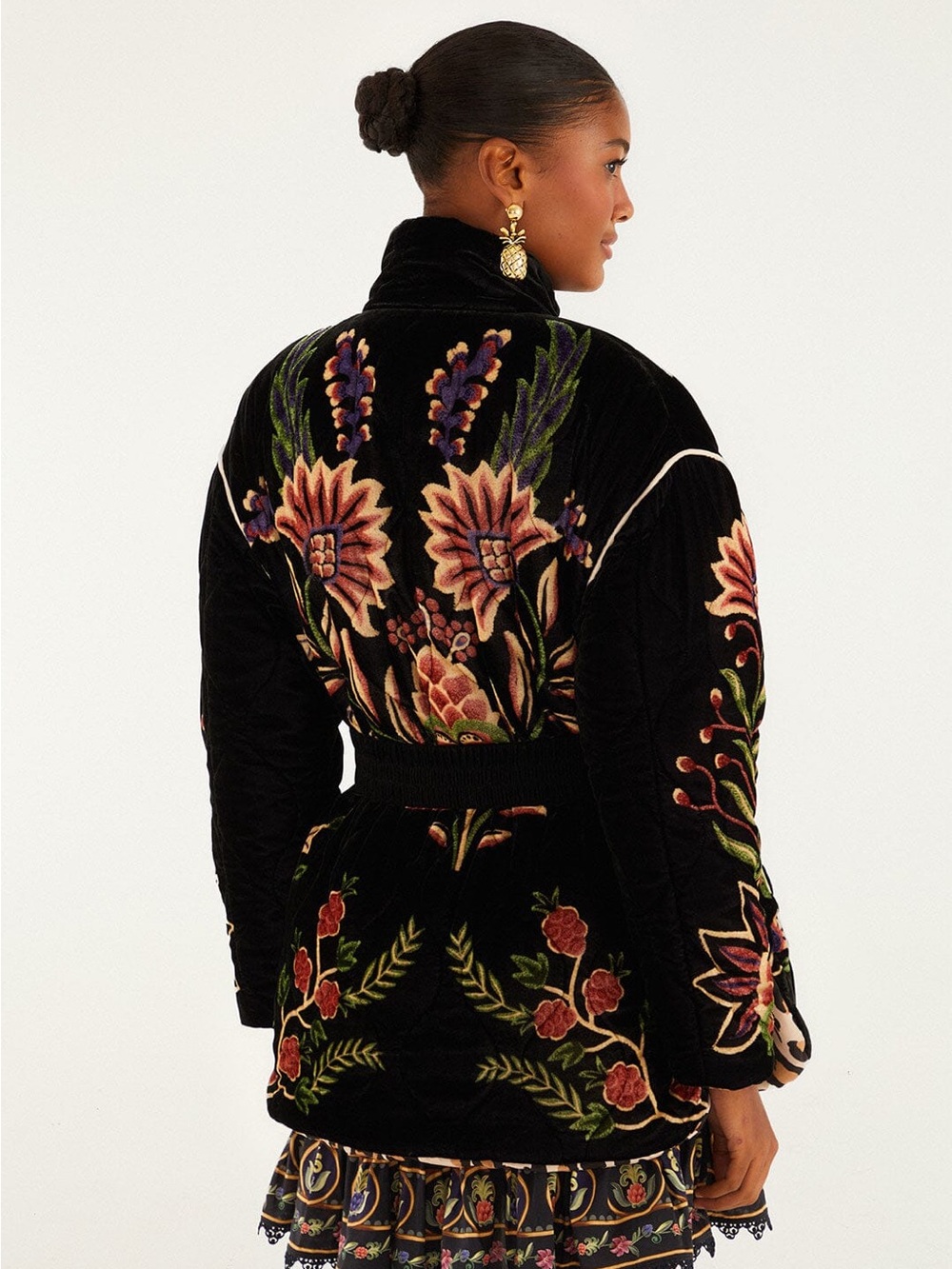 Farm Rio Black Marvelous Garden Puffer Jacket - Picture 4 of 8
